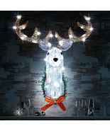 Lighted Christmas Wall Decoration Reindeer Head, 32&quot; 3D Battery Operated... - $1,053.57 MXN
