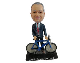 Custom Bobblehead Businessman promoting healthy bycicle transport - Sports &amp; Hob - £79.24 GBP