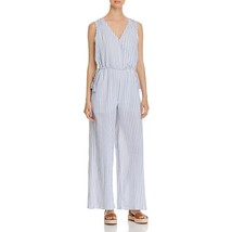 Cupio Womens Stripe Wide-Leg Jumpsuit Blue, Large - $29.70