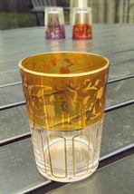 Vintage SND Yellow  Juice / Tea Tumbler, Gold Filigree, 3.25&quot; Tall, Mint... - $190.07 MXN