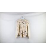 NOS Vtg 90s Womens Medium Country Primitive Embroidered Flower Cardigan ... - $1,260.18 MXN