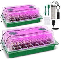 Seed Starter Tray with Grow Light 2 Packs 80 Cells Germination Kit Humid... - $75.95 CAD