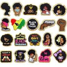 28 Pieces Black Girl Embroidered Patches Afro Girl Iron On Patches Sew On Patch  - £18.06 GBP