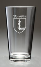 Donovan Irish Coat of Arms Pint Glasses - Set of 4 (Sand Etched) - $68.00