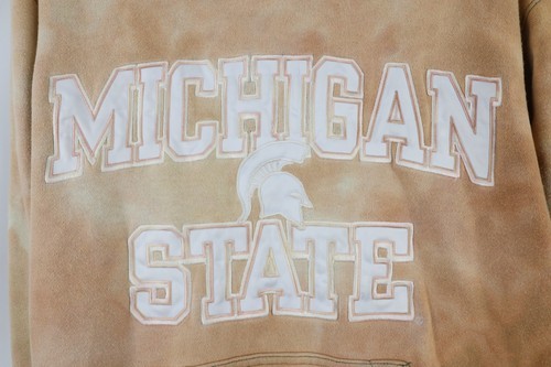 Vintage Champion Mens Small Acid Wash Michigan State University Spell Out Hoodie Item image 5