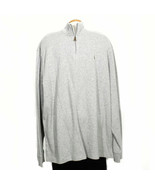 POLO RALPH LAUREN Gray Heather Cotton Estate Rib Half Zip Pullover Sweat... - $67.39 CAD