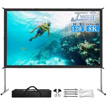Projector Screen And Stand, 120 Inch Outdoor Movie Screen-Upgraded 3 Layers Pvc  - £225.41 GBP