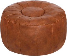 Thgonwid Light Brown Unstuffed Handmade Moroccan Round Pouf, Or Wedding Gifts. - £34.31 GBP