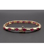 Fantastic Tennis Bracelets 8.00 Ct Ruby &amp; Diamond Solid 14K Yellow Gold ... - $175.02