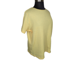 Woman Within Yellow Waffle Knit Short Sleeve Shirt Plus 2X 26-28 - $14.99