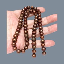 Glorious Round 7 - 7.5mm Chocolate Brown Bronze FW Cultured Pearl 16&quot; Strand - £63.20 GBP