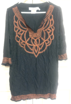 Gretchen Scott Designs L India Black 3/4 Sleeve Dress - $14.85