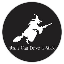 WITCH Halloween : Gift Coaster Fall Face Decoration Broom Yes I Can Drive a Stic - £4.00 GBP