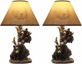 Ebros Climbing Black Bear Cubs Table Lamp With Bear Shade Desk Lamp (Set of 2) - £121.49 GBP