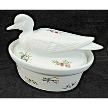 BIA Cordon Bleu Duck Oval Covered Casserole Ceramic Dish Lid Tureen Floral - £20.55 GBP
