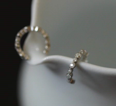 14K Gold Mirror Beaded Ear Cuff Earrings - Sterling Silver, unisex, no piercing - £33.45 GBP