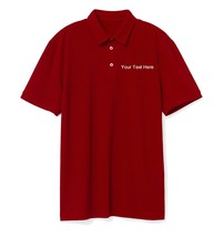 Men&#39;s Custom Embroidered Regular-Fit Polo Shirt Personalised Text Logo Workwear - £19.96 GBP