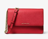 New Michael Kors Daniela Large Saffiano Leather Crossbody Bag Crimson / ... - $113.91