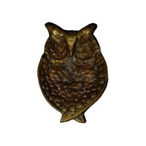 Vintage Brass Owl Trinket Dish Footed 5” - $279.41 MXN