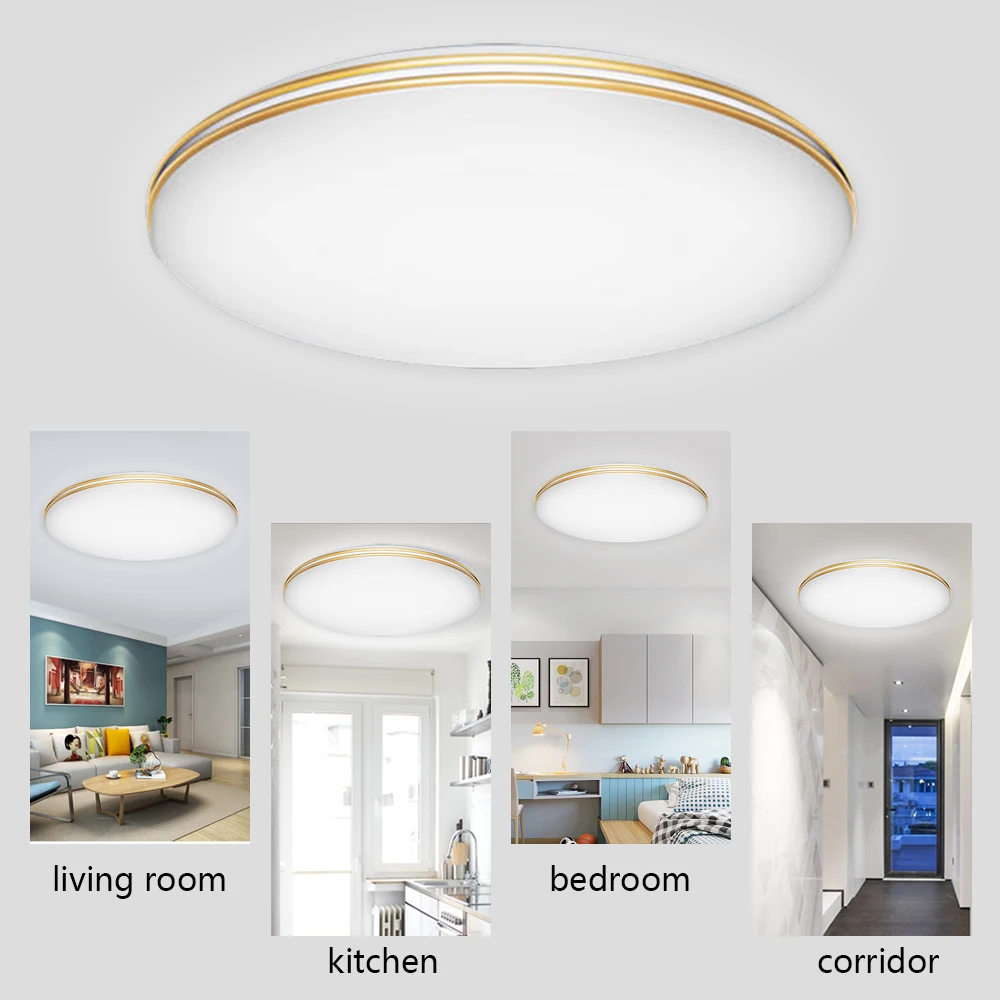 VIPMOON  LED Ceiling Lights 24W 220V 300mm Round Double  Line Lamp For room Livi - £168.21 GBP