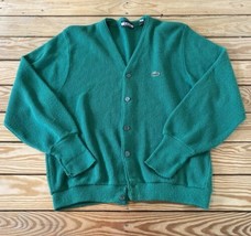 Vintage Izod Lacoste Men’s Button up cardigan sweater size M Green DG - $48.51