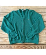 Vintage Izod Lacoste Men’s Button up cardigan sweater size M Green DG - £38.14 GBP