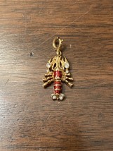 Nolan Miller Lobster Gold Tone Red Enamel Charm - $29.92