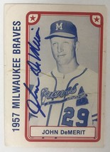 John DeMerit Signed Autographed 1957 Milwaukee Braves TCMA Baseball Card - Milwa - £15.65 GBP
