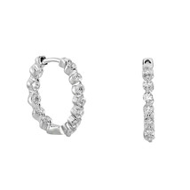 0.89ct Diamond Earrings 18K All Natural 2.5 Grams Rounds Hoop Style G VS - £1,490.17 GBP