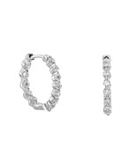 0.89ct Diamond Earrings 18K All Natural 2.5 Grams Rounds Hoop Style G VS - £1,467.26 GBP