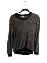 Aritzia WILFRED Womens Sweater BERRI Heathered Black Long Sleeve T Shirt Small - £16.85 GBP