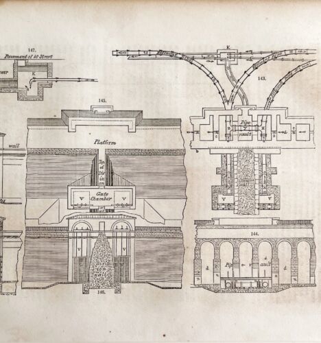 Primary image for Aqueduct Croton Machine Woodcut 1852 Victorian Industrial Print Engines 5 DWS1A