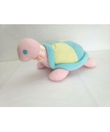 Terry Cloth Turtle Plush Stuffed Animal Pastel Pink Blue Yellow Rattle - £23.26 GBP