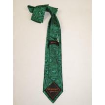 Mens Steven Land 100% Woven Silk Big Knot Tie and Hankie Set BW2436-06 Green image 3