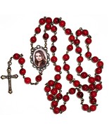 Antiqued Red Photo Rosary Necklace Urn - $81.99 CAD