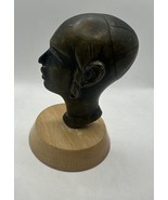 Vintage Signed Klein  BRONZE STATUE HASIDIC JEWISH Profile With Wooden Base - £137.40 GBP