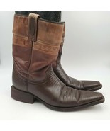 Rudel Western Cowboy Brown Pig Skin Leather Boots Mens Size 7 EE - £50.10 GBP