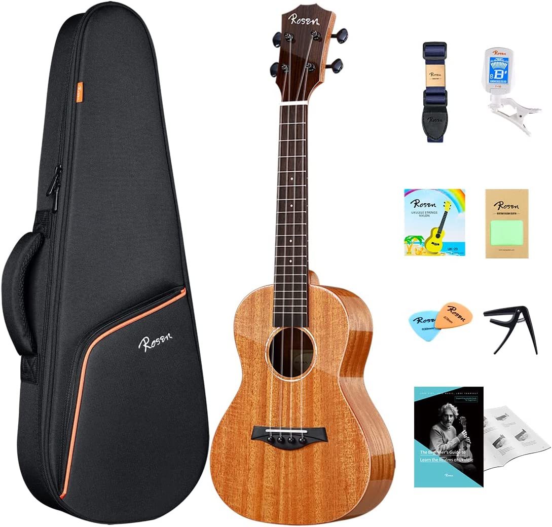 Primary image for Rosen Tenor Ukulele Solid Mahogany 26 inch Professional Ukelele Starter Bundle