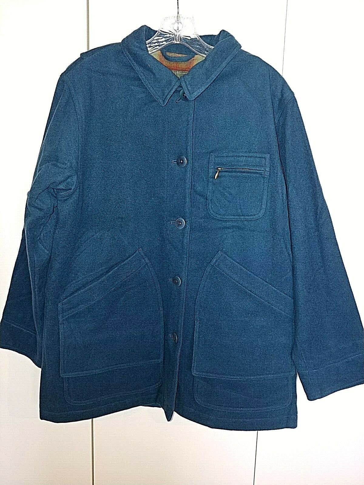 Primary image for L. L. BEAN LADIES BLUE WOOL BLEND BLUE JACKET-PM-WORN ONCE-LARGE POCKETS-GREAT