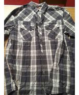 Amplify Men&#39;s Check Pattern Button Down Long Sleeve Shirt, Size L, Gray/... - €13,35 EUR