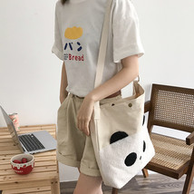 Fashion Handbag Big Face Panda Soft Cute Shoulder Bag Student Large Capacity Can - £18.79 GBP