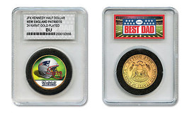 NEW ENGLAND PATRIOTS NFL *GREATEST DAD* JFK 24KT Gold Clad Coin SPECIAL ... - $12.16