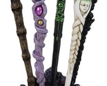 5 Assorted Wizard Magic Wands With Faux Geode Crystals Rock Holder Stand... - $69.99