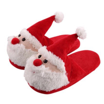 Sweet Santa Claus Winter Home Slippers Women Men Kids Warm House Cotton Shoes Ch - £19.68 GBP