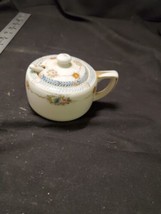 Vintage Nippon Hand Painted Floral Lidded Sugar Bowl With Porcelain Spoon - £16.37 GBP