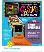 Casino Pinball Machine Flyer 1972 Original Game Art Chicago Coin Retro V... - £27.11 GBP