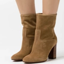 POLO by Ralph Lauren Brindley Suede Ankle Boot Heel Booties Tan Women’s ... - $95.61