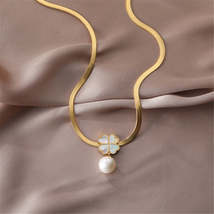 Pearl &amp; Shell 18K Gold-Plated Clover Pendant Necklace - £11.97 GBP