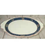 Royal Albert Bone China Oval Tray Dish Blue White &amp; Pink Country Scallop... - £8.42 GBP