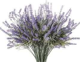 Artificial Lavender 4 Piece Bundle Lifelike Faux Silk Plants for Crafting or Hom - £26.72 GBP